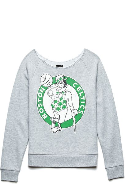 Forever 21 Boston Celtics Sweatshirt in Gray (HEATHER GREYGREEN) Forever 21 Boston Celtics Sweatshirt in Gray (HEATHER GREYGREEN)