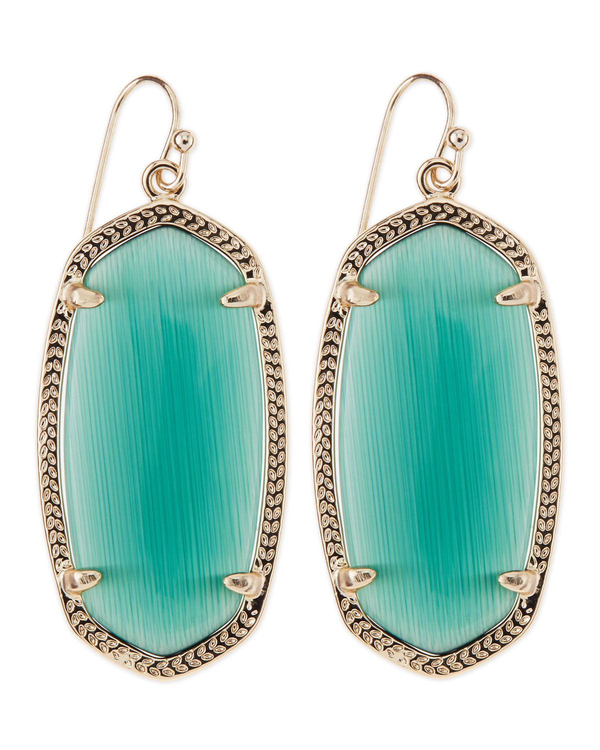 Kendra Scott Goldplated Elle Earrings Emerald Green in Green (EMERALD