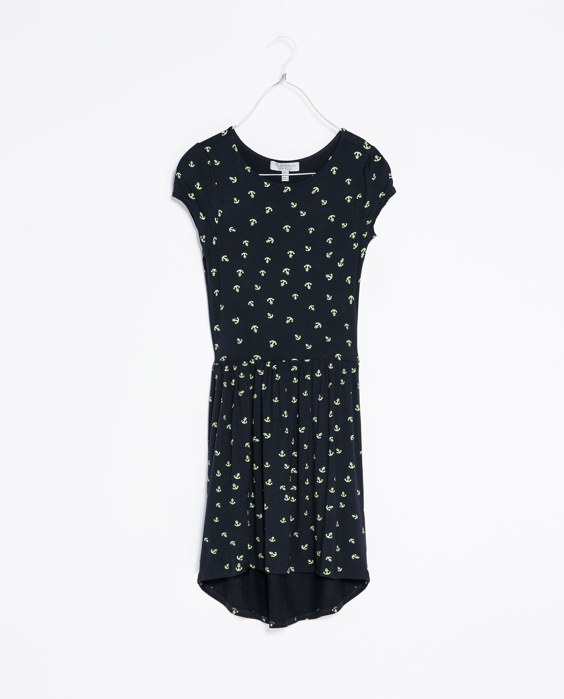 Zara Anchor Print Dress in Blue (Navy blue) Lyst