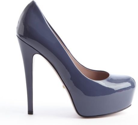 Gucci Cobalt Patent Leather Platform Pumps in Blue (cobalt) - Lyst