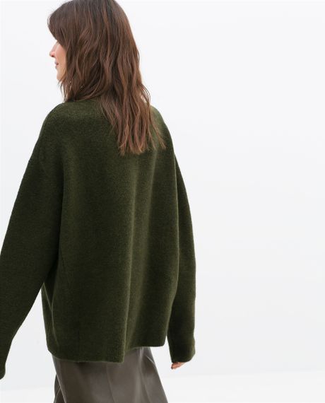 zara khaki sweatshirt