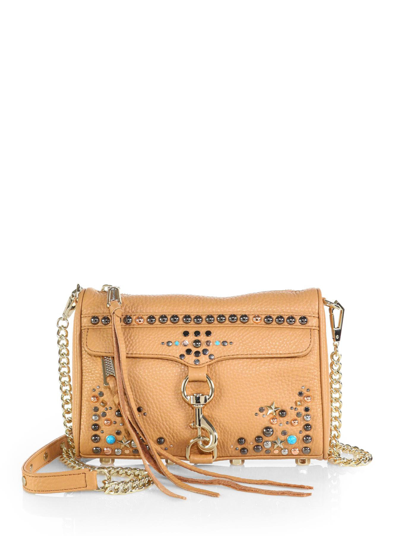 Rebecca Minkoff Mini Mac Studded Convertible Crossbody Bag in Khaki
