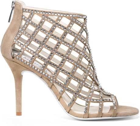 Michael Kors Yvonne Crystallized Cage Bootie in Gold 