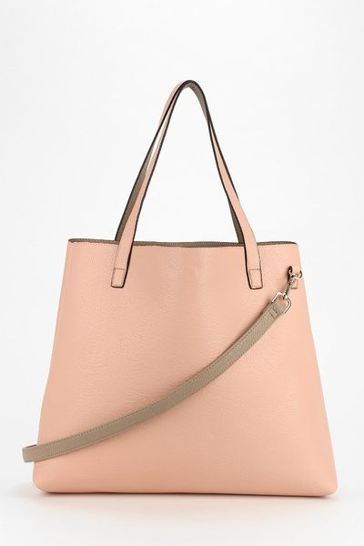 Urban Outfitters Reversible Vegan Leather Tote Bag in Pink (PINK/TAUPE) | Lyst