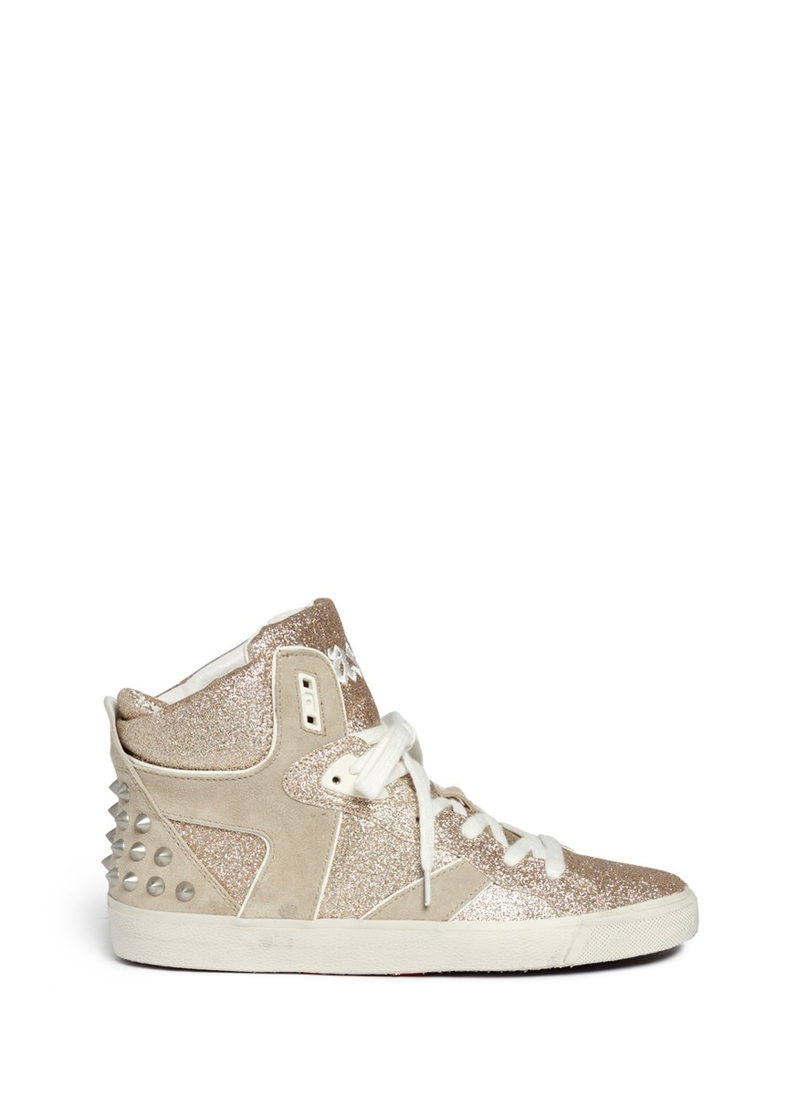 ash glitter sneakers ash glitter extended sole high top sneakers in gold ash glitter sneakers ash glitter extended sole high top sneakers in gold