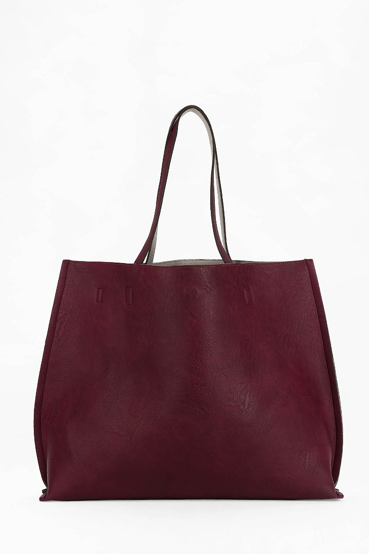 Urban Outfitters Reversible Vegan Leather Tote Bag in Purple (GREY/PURPLE) | Lyst