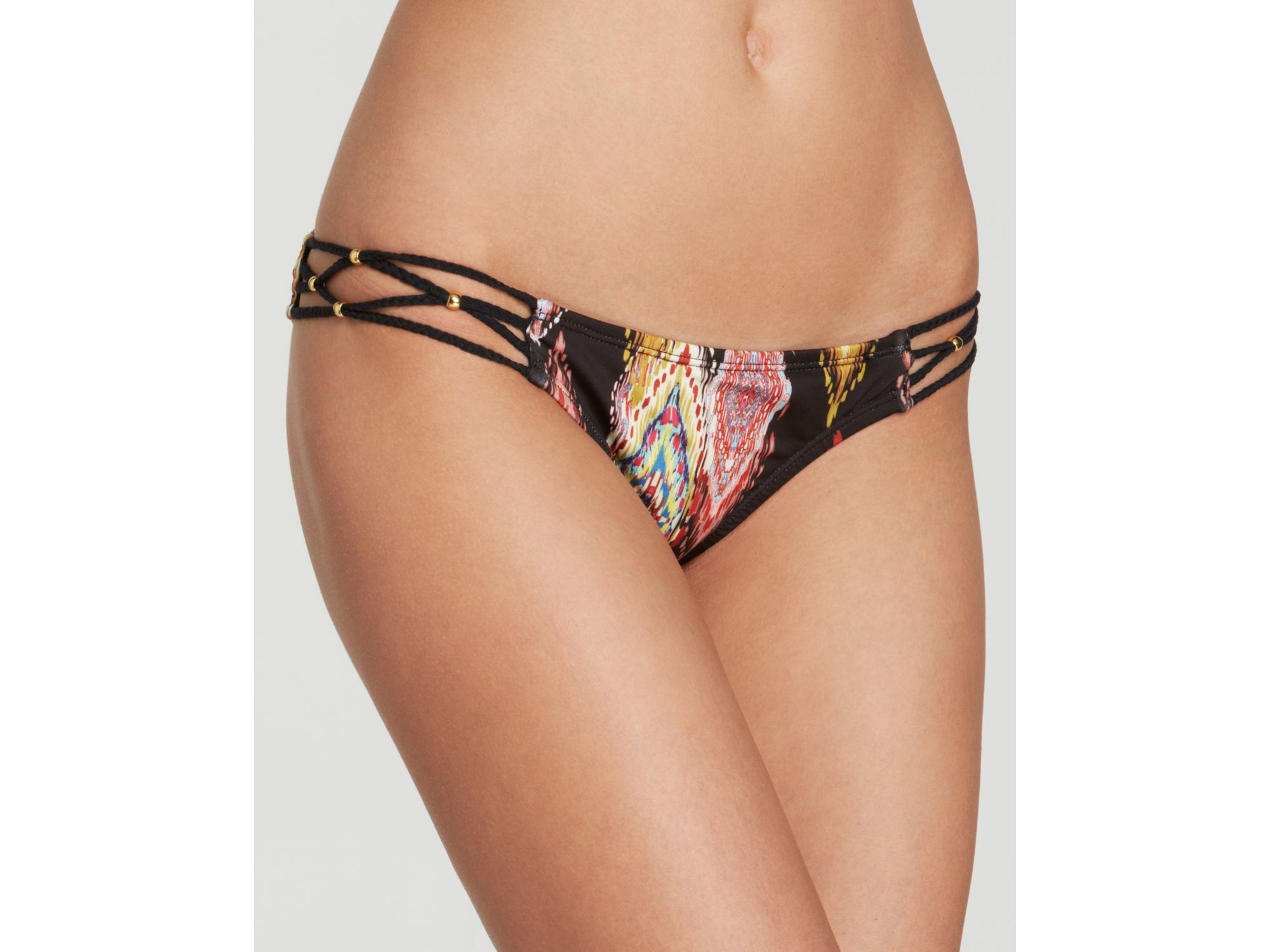 Lyst Pilyq Patara Diamond Braided Strap Bikini Bottom In Black