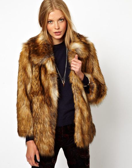 Asos Vintage Faux Fur Coat in Brown | Lyst Asos Vintage Faux Fur Coat in Brown | Lyst