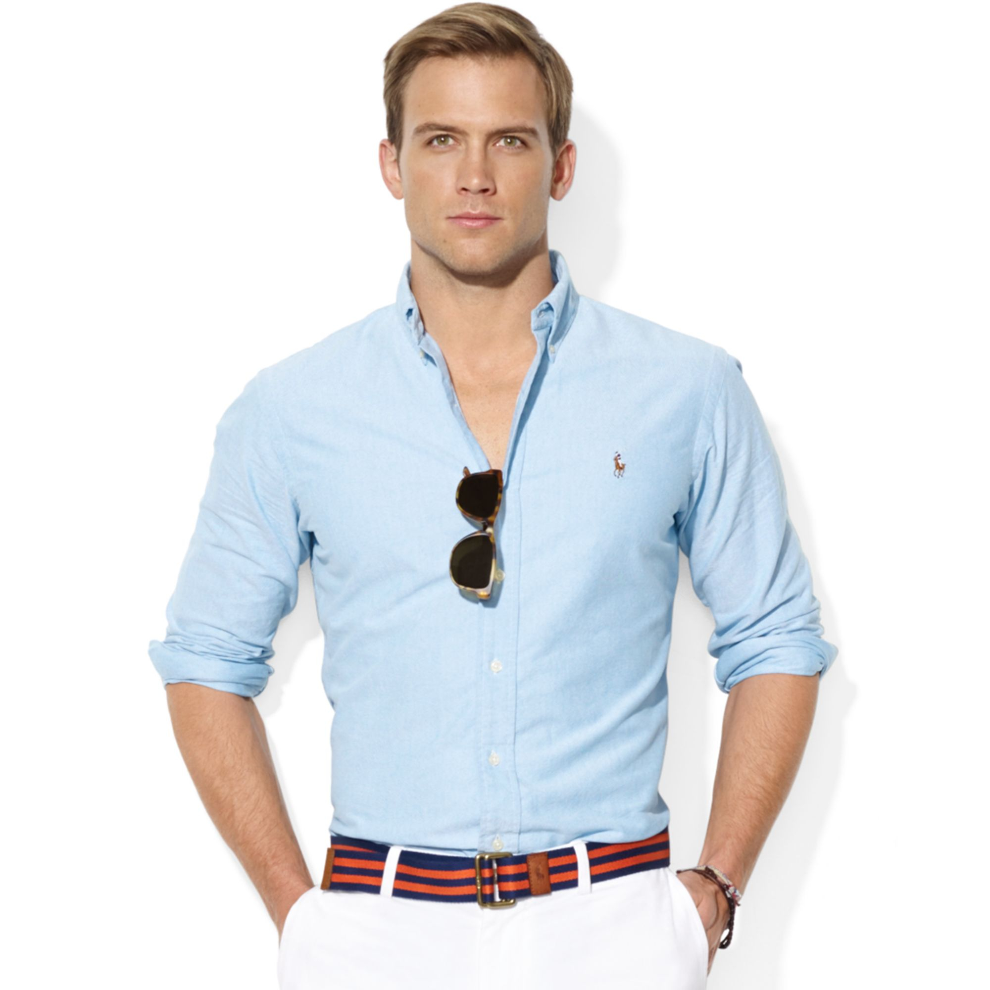 Ralph Lauren Polo Classicfit Solid Oxford Sport Shirt in Blue for Men