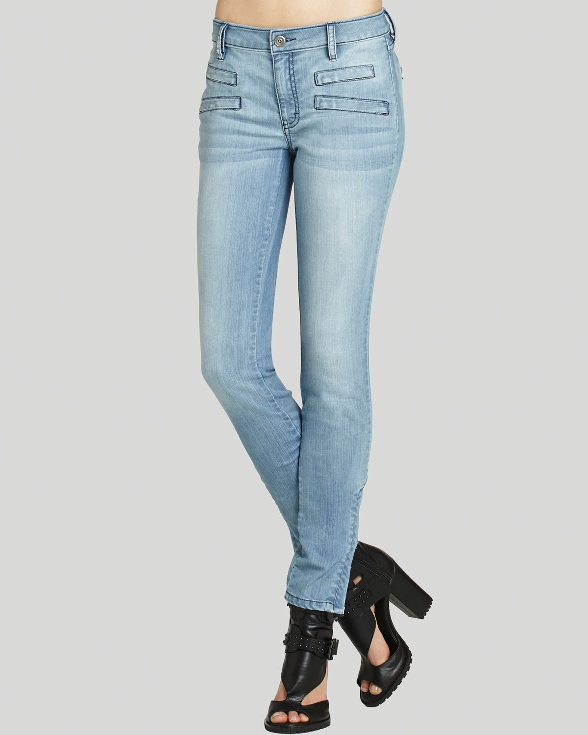 Bcbgeneration Jeans Welted Zipper Pocket in Blue Lyst