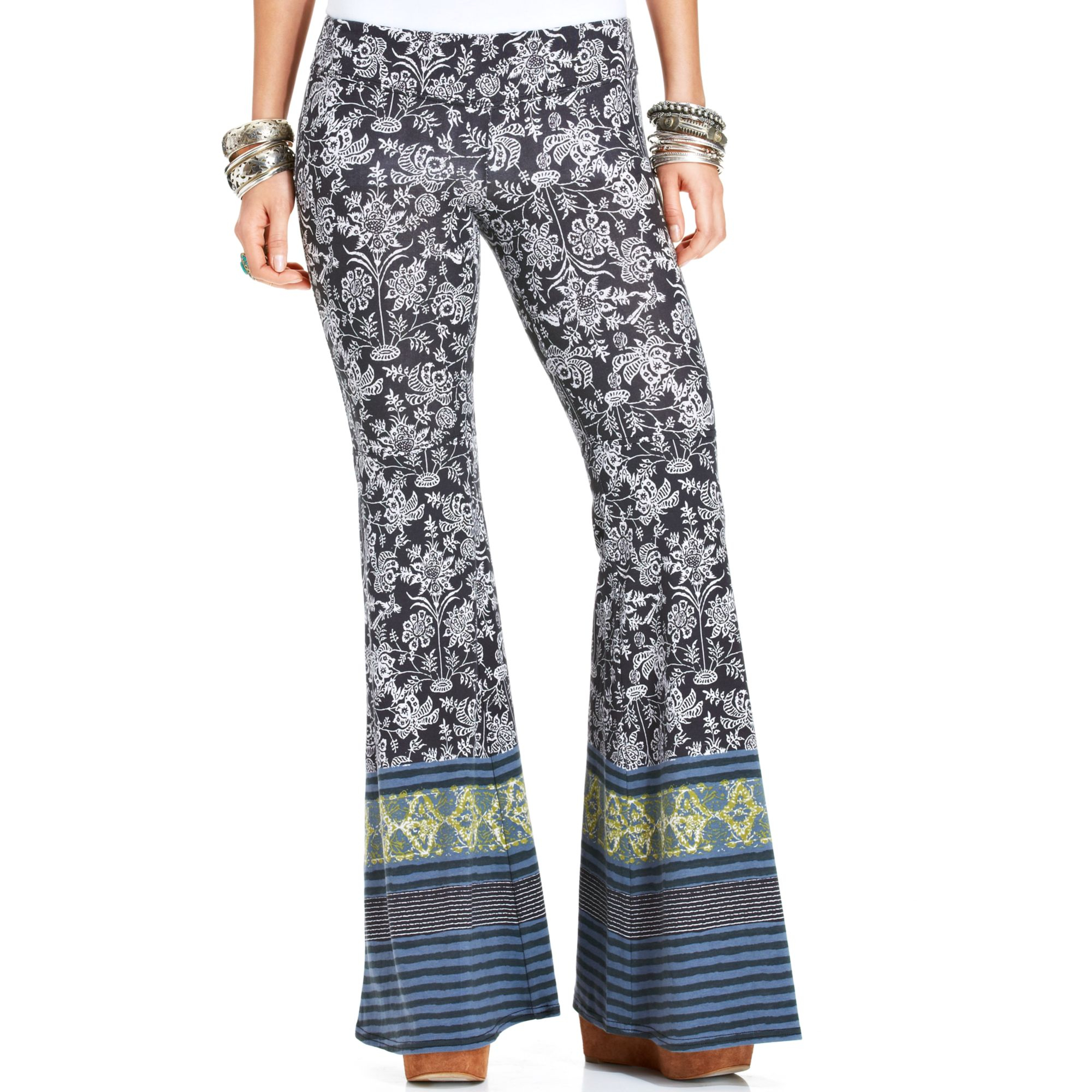 Free People Flare Pull On Pants in Black (Black Combo) Lyst