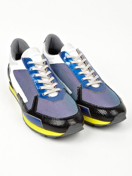 raf simons shoes blue raf simons mens panelled running sneakers in blue for lyst raf simons shoes blue raf simons mens panelled running sneakers in blue for lyst