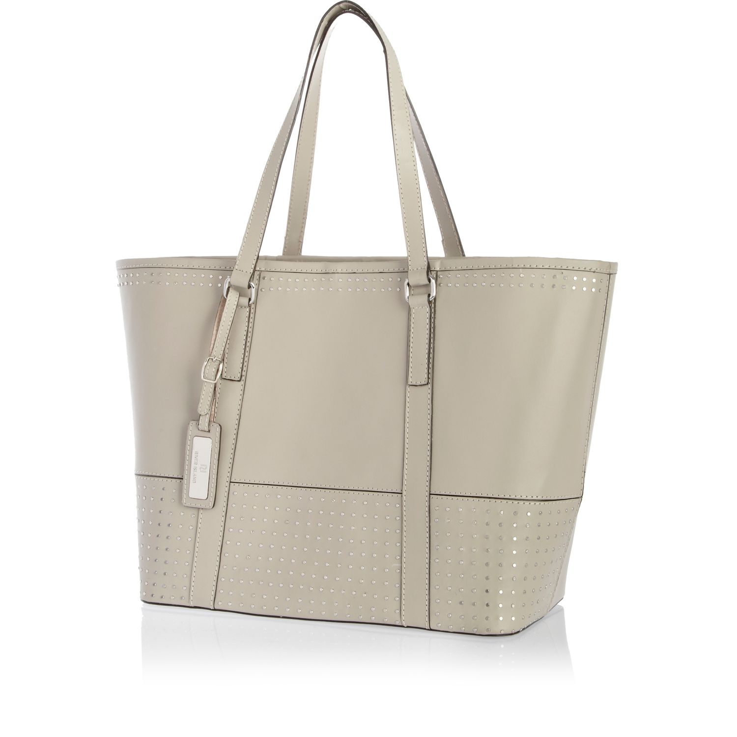 river island grey tote bag