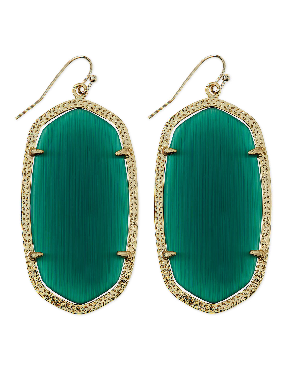Kendra Scott Goldplated Danielle Earrings Emerald Green in Green