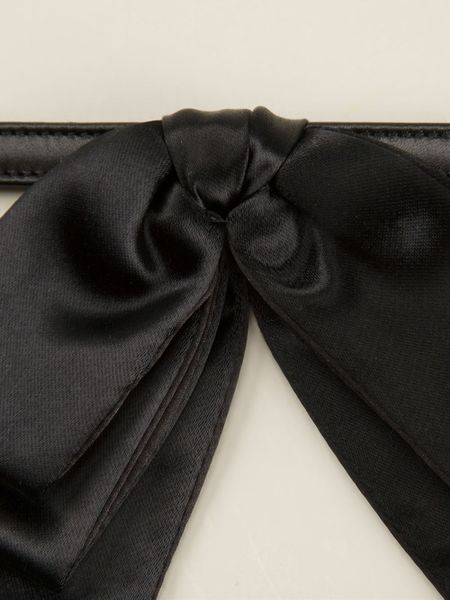 Saint Laurent Ribbon Neck Tie in Black | Lyst