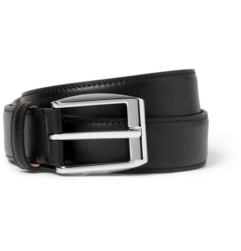 Gucci Black 3Cm Leather Belt in Black for Men | Lyst