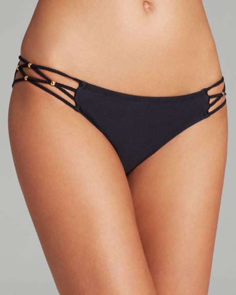 Pilyq Sangria Braided Full Bikini Bottom In Black Lyst