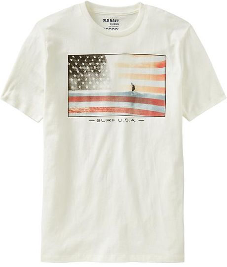 Old Navy Surf Usa Graphic Tees in White for Men (Marshmallow) Old Navy Surf Usa Graphic Tees in White for Men (Marshmallow)