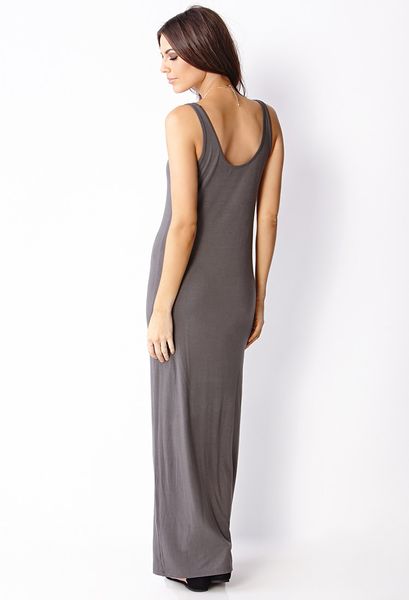 Forever 21 Easy Cami Maxi Dress in Gray (Grey) Forever 21 Easy Cami Maxi Dress in Gray (Grey)