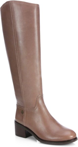 Tory Burch Fulton Leather Knee-High Boots in Brown (TOPO BROWN) | Lyst