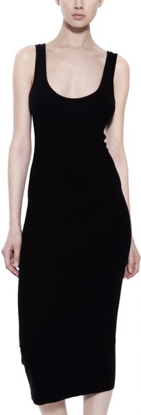 black ribbed tank dress