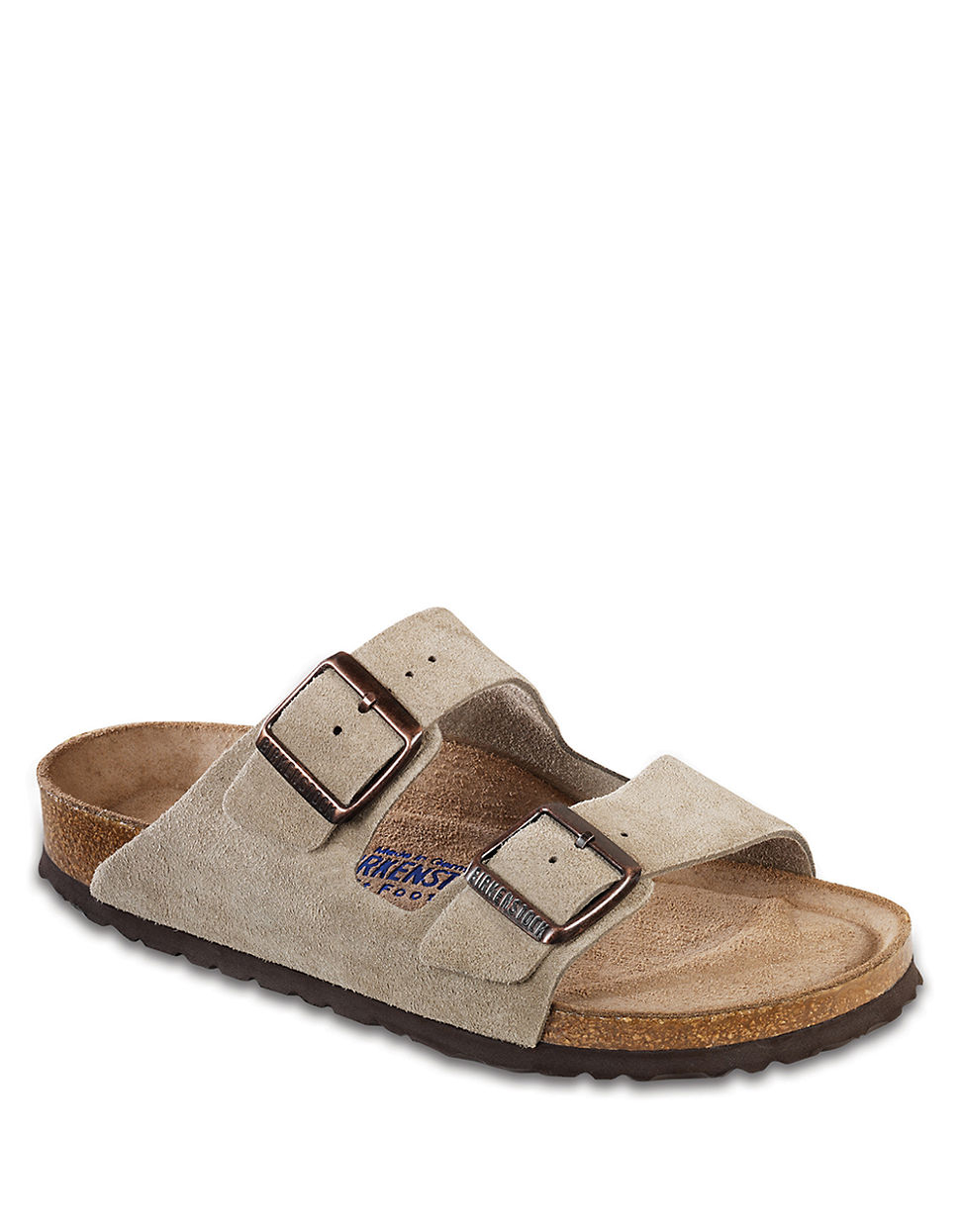 Birkenstock Arizona Suede Double-Strap Sandals in Gray (Taupe) | Lyst