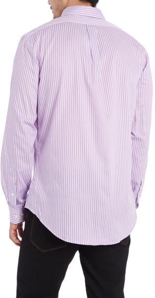 Lyst - Ralph Lauren Classic Fit Long Sleeve Striped Cotton 