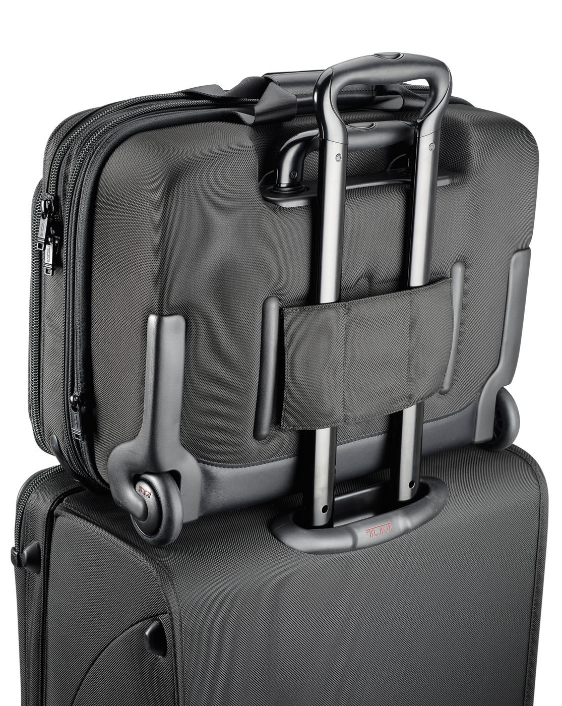 Tumi Deluxe Wheeled Black Briefcase With Laptop Compartment in Black