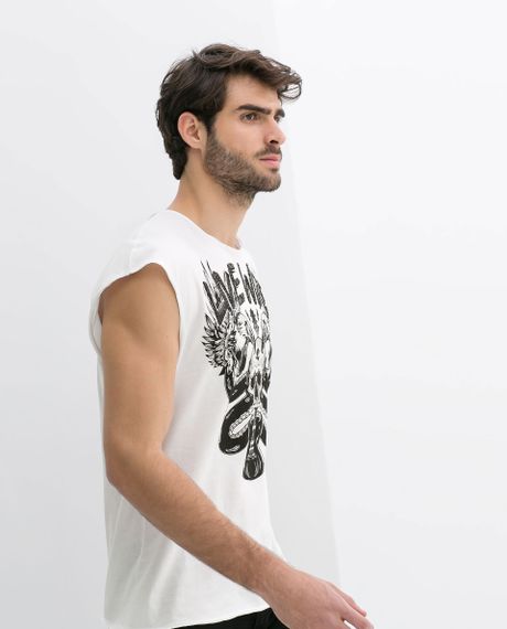 Zara Sequinned Vest Top in White for Men | Lyst