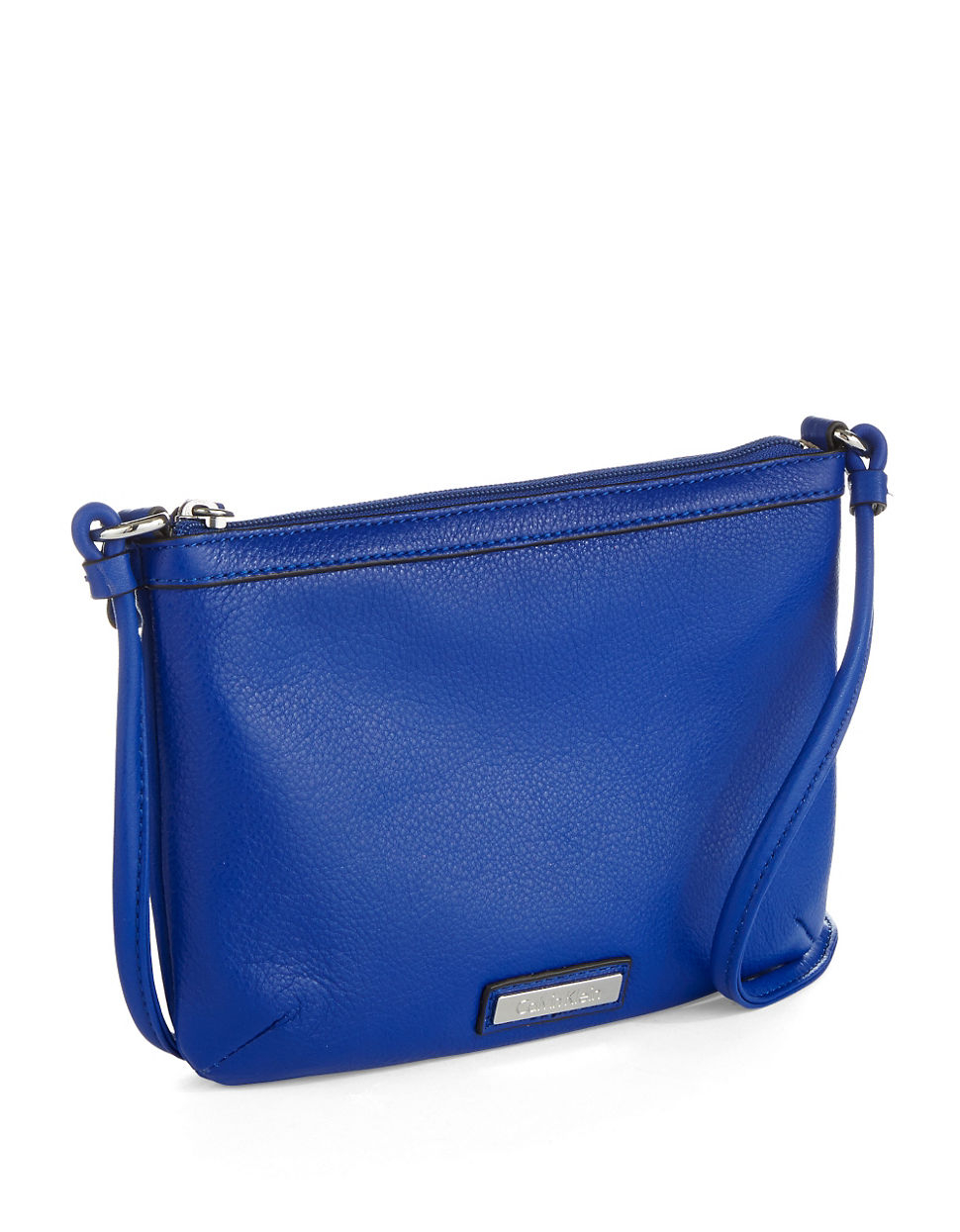 Calvin Klein Pebbled Leather Crossbody Bag in Blue (Retro Blue) Calvin Klein Pebbled Leather Crossbody Bag in Blue (Retro Blue)