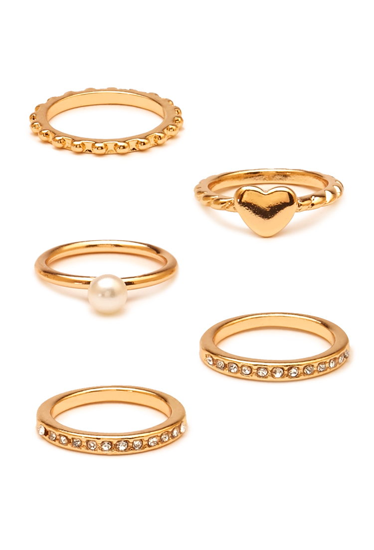 Forever 21 Iconic Girl Ring Set in Gold (GOLD/CLEAR) Lyst
