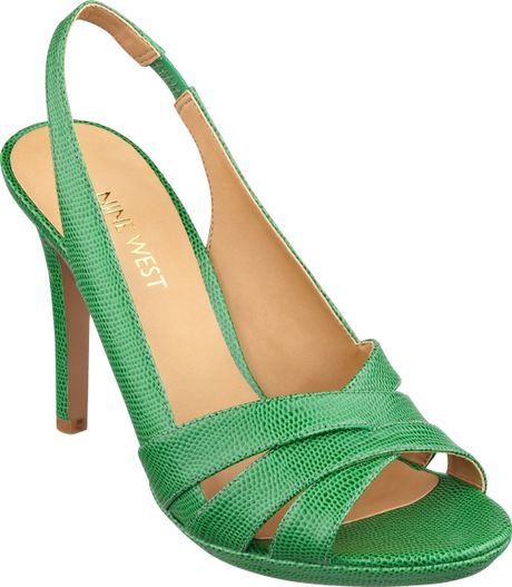 Nine West Hollyhaven Sandal in Green (GREEN LEATHER) - Lyst
