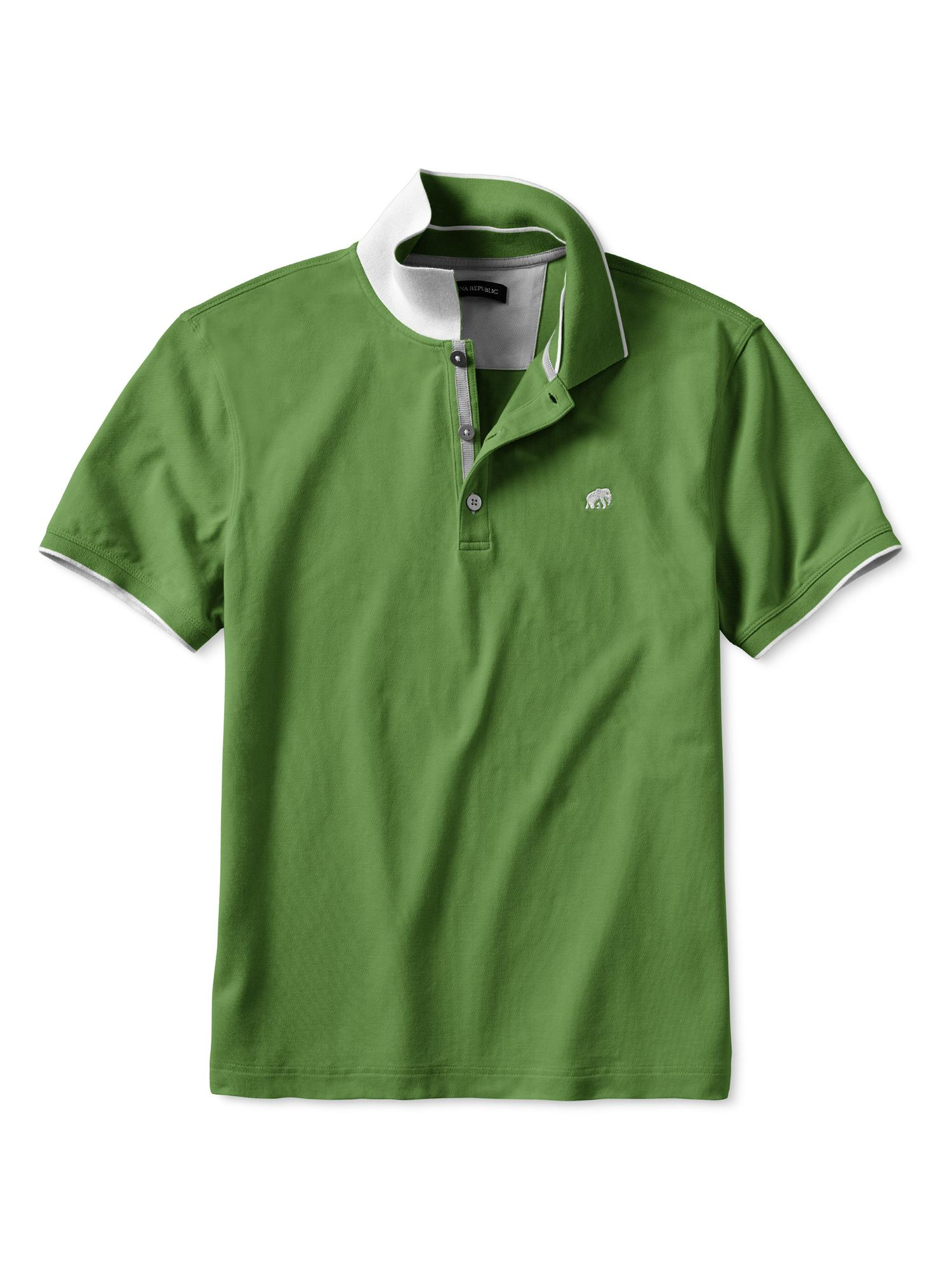 Banana Republic Slim Fit Signature Pique Polo Herbal Green in Green for