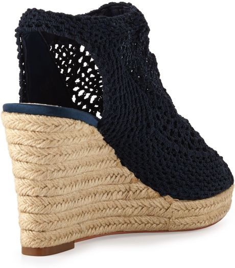 Vc Signature Minerva Crochet Wedge Sandal in Blue (6) | Lyst