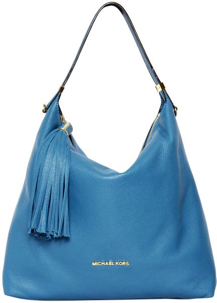 ... Michael Kors Weston Grained Leather Hobo Bag in Blue (turquoise ... Michael Kors Weston Grained Leather Hobo Bag in Blue (turquoise