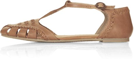 tan t bar shoes