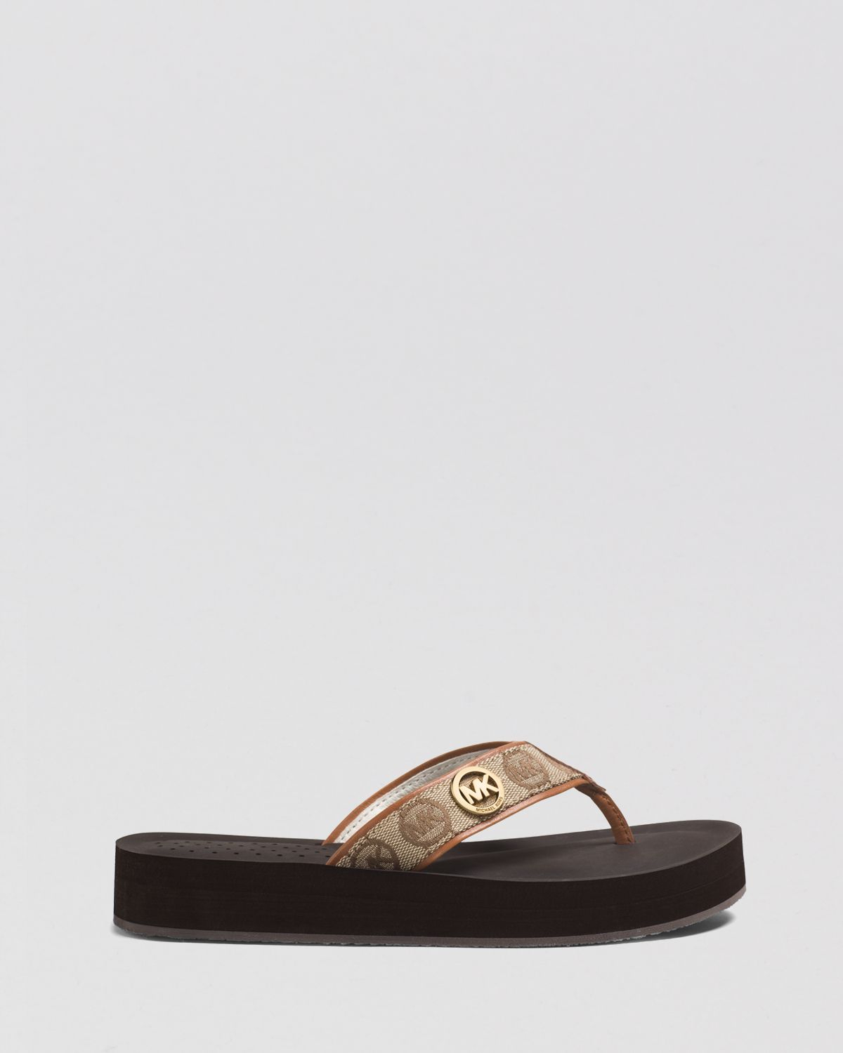 tan platform flip flops