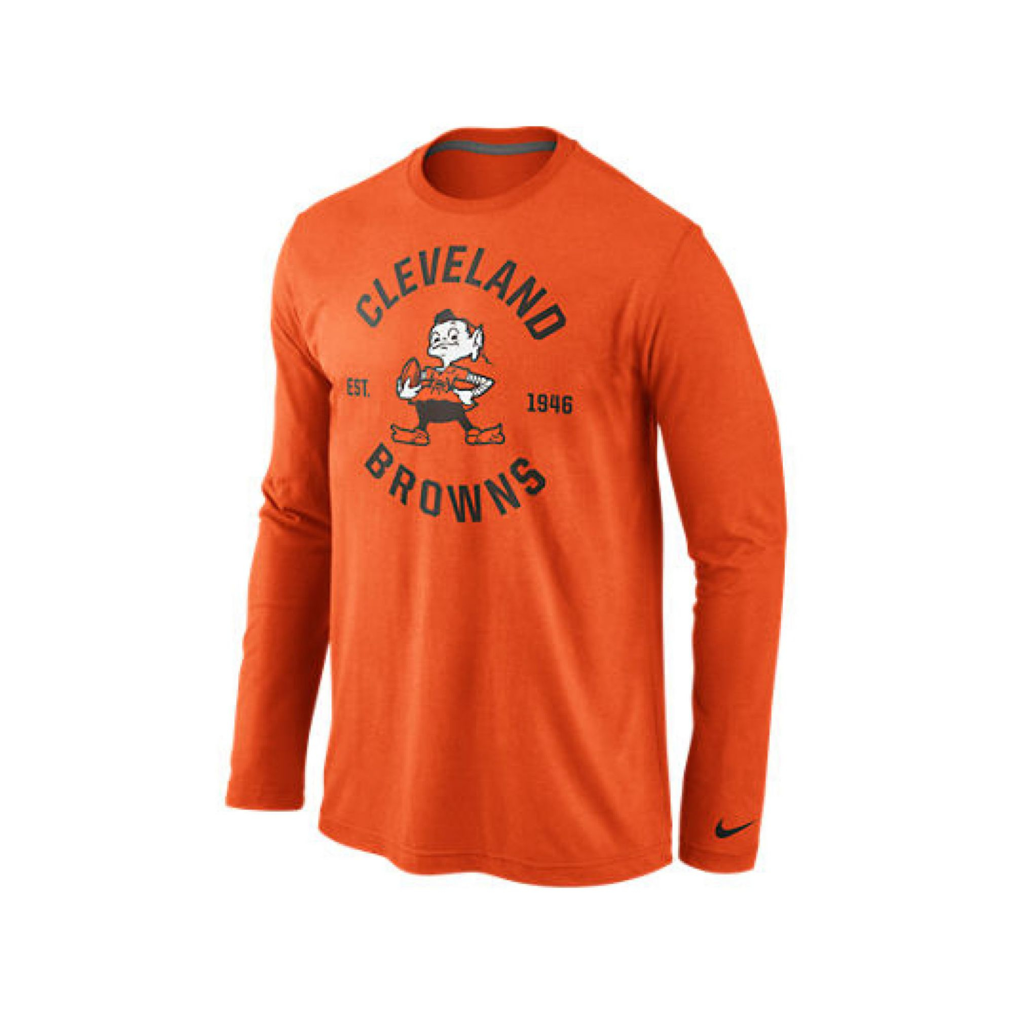 Nike Mens Longsleeve Cleveland Browns Tshirt in Orange for Men | Lyst