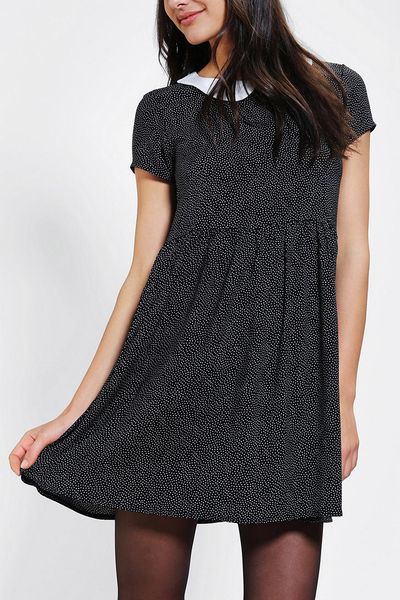 Urban Outfitters Collared Babydoll Dress in Blue (SAPPHIRE) | Lyst