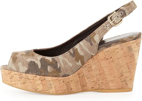 weitzman stuart wedge jean camo tan cork linen order