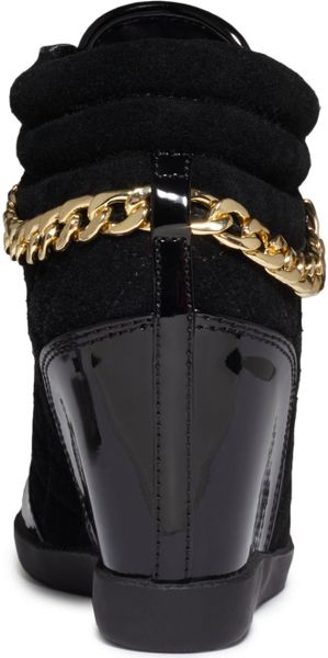 guess wedge sneakers black