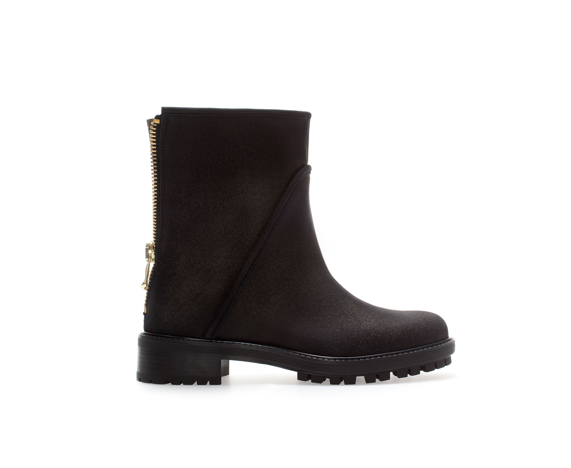 Leather biker ankle boots zara top