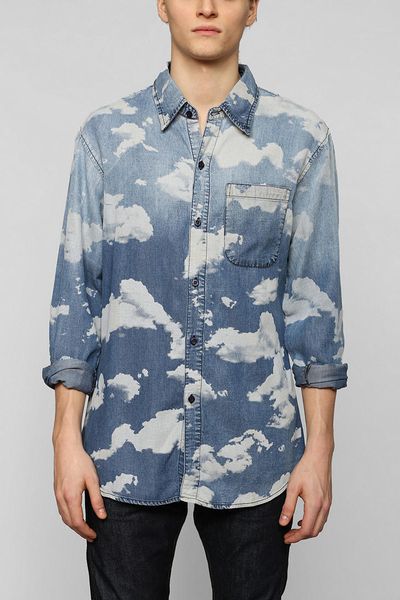 Urban Outfitters Insted We Smile Cloud Denim Buttondown Shirt in Blue ...
