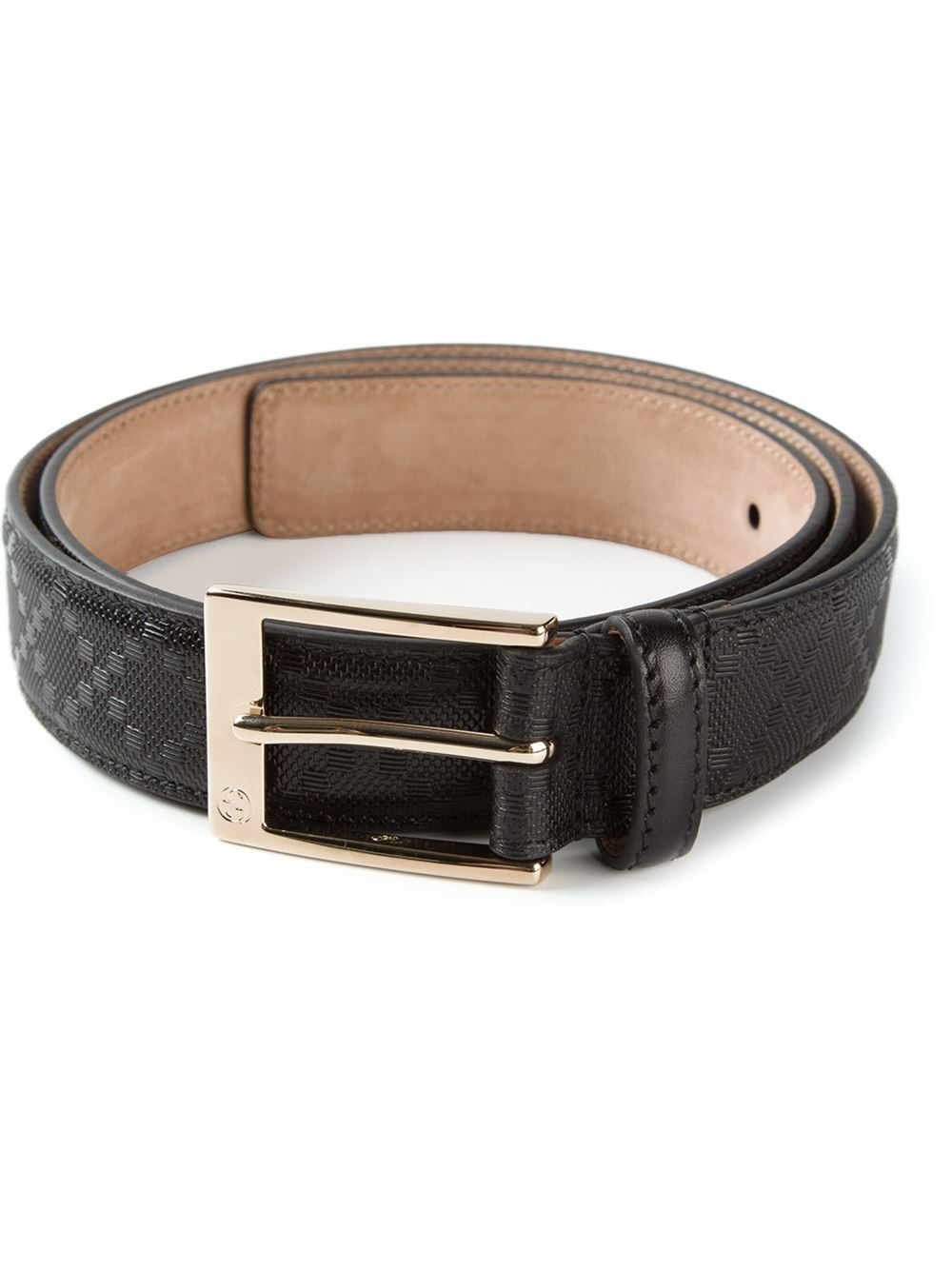 Gucci Diamond Leather Belt in Black for Men | Lyst