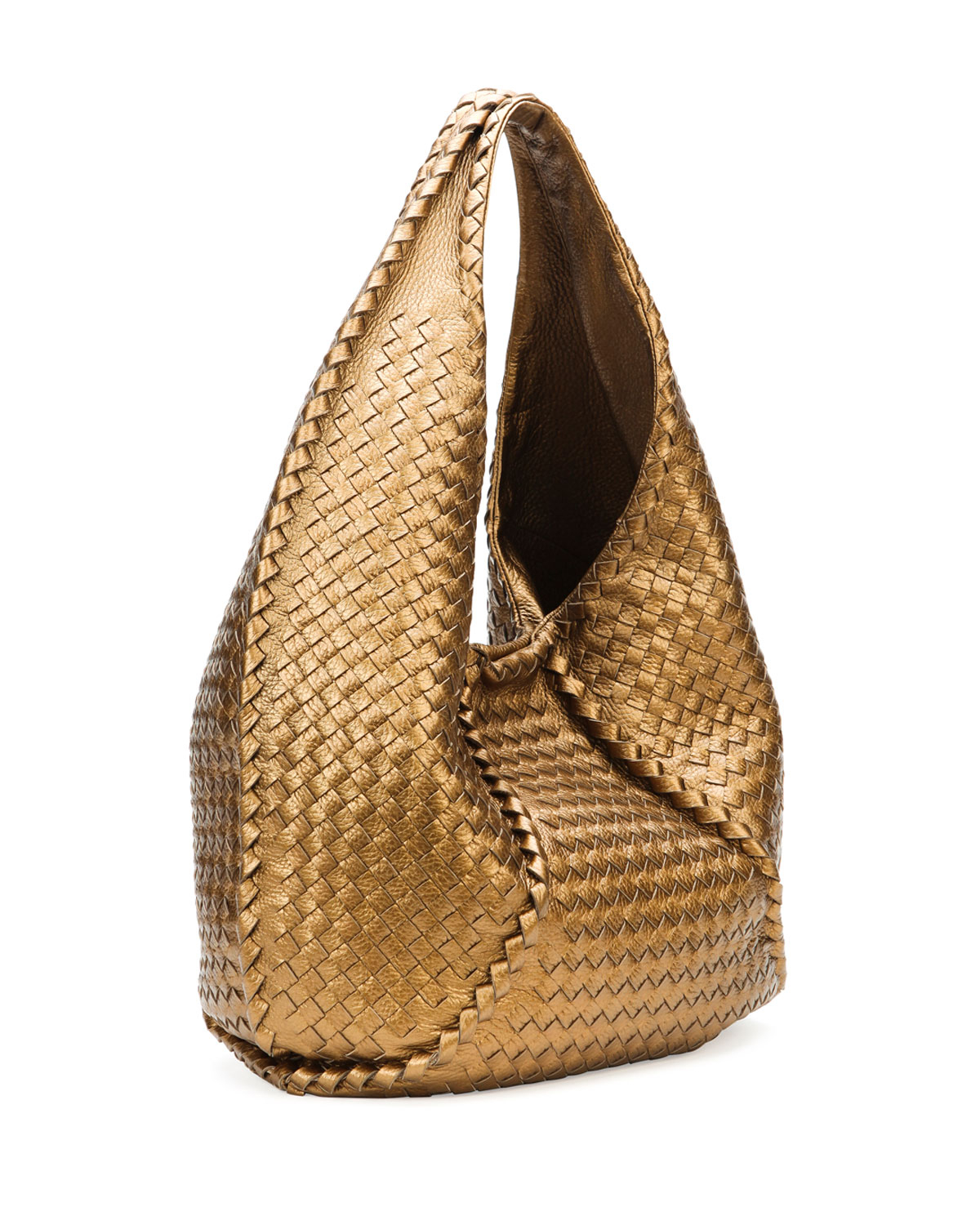 Bottega Cervo Large Metallic Hobo Bag Bronze in Gold (BRONZE) Lyst