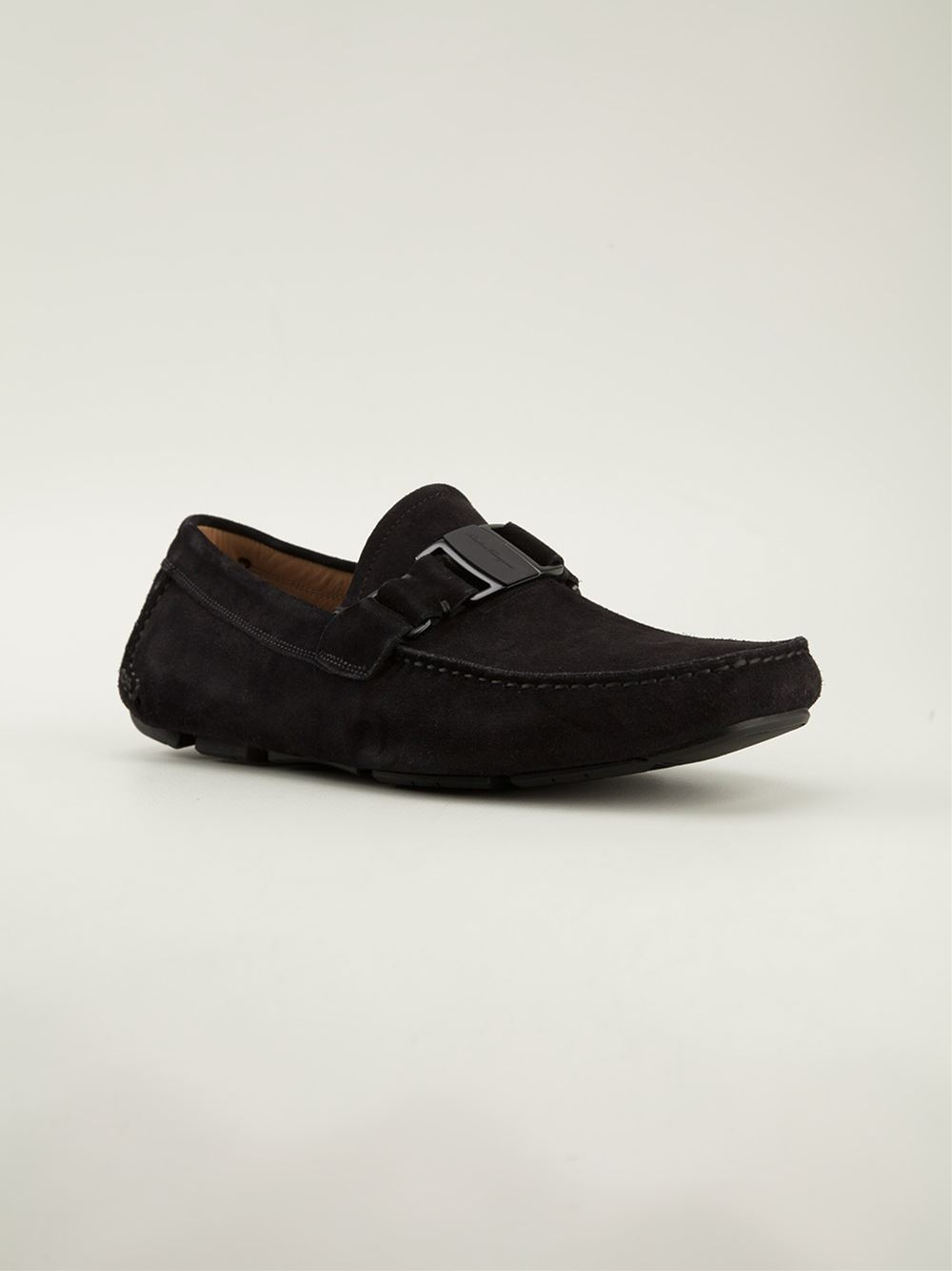 black patent driving mocs