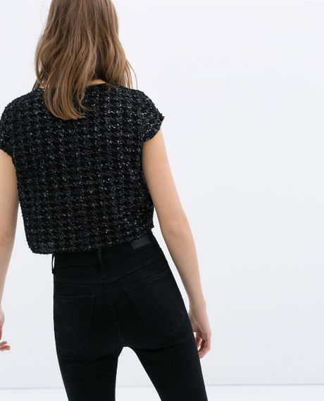 Zara Knit Crop Top in Black