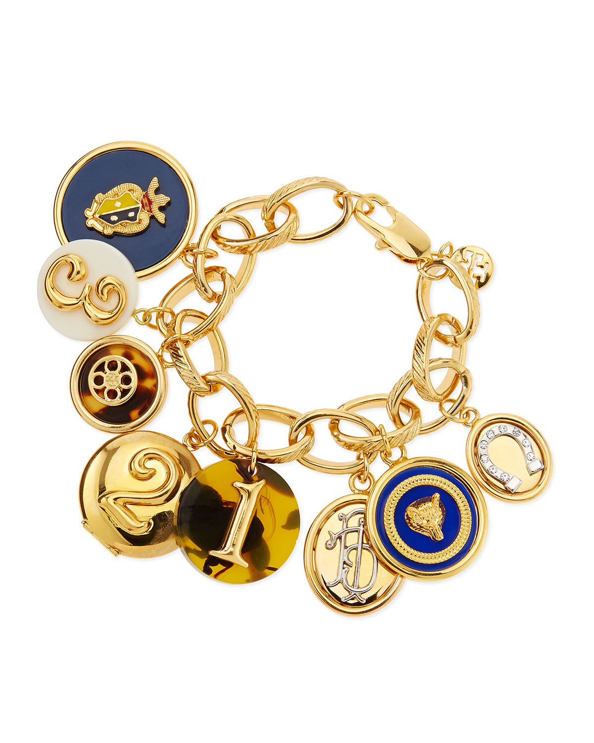 Tory Burch Shiny Delora Charm Bracelet in Yellow (SHINY BRASS) Lyst