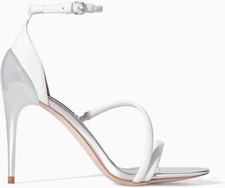 Zara High Heel Strappy Sandals in White - Lyst