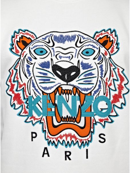 Kenzo Mens White Tiger Print Sweatshirt in White for Men | Lyst